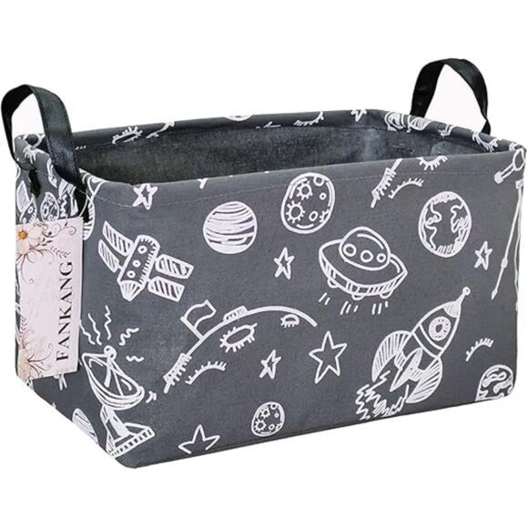 Storage Basket,Nursery Hamper Canvas Laundry Basket Foldable with Waterproof - Picture 8 of 8